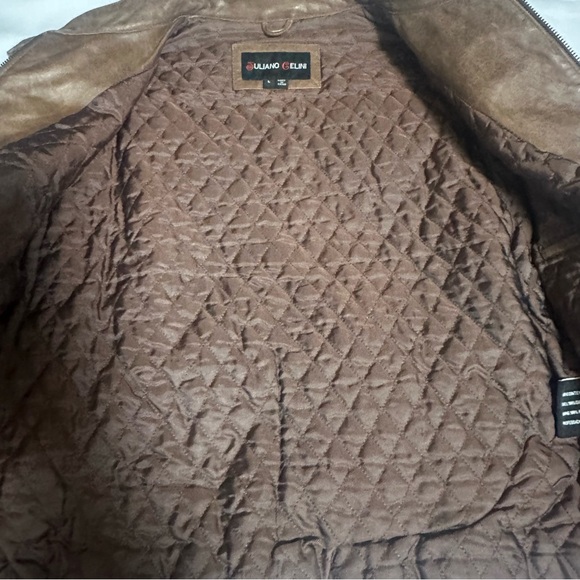 Juliano Celini Chic Brown Leather Jacket for Women size LG - Picture 3 of 16